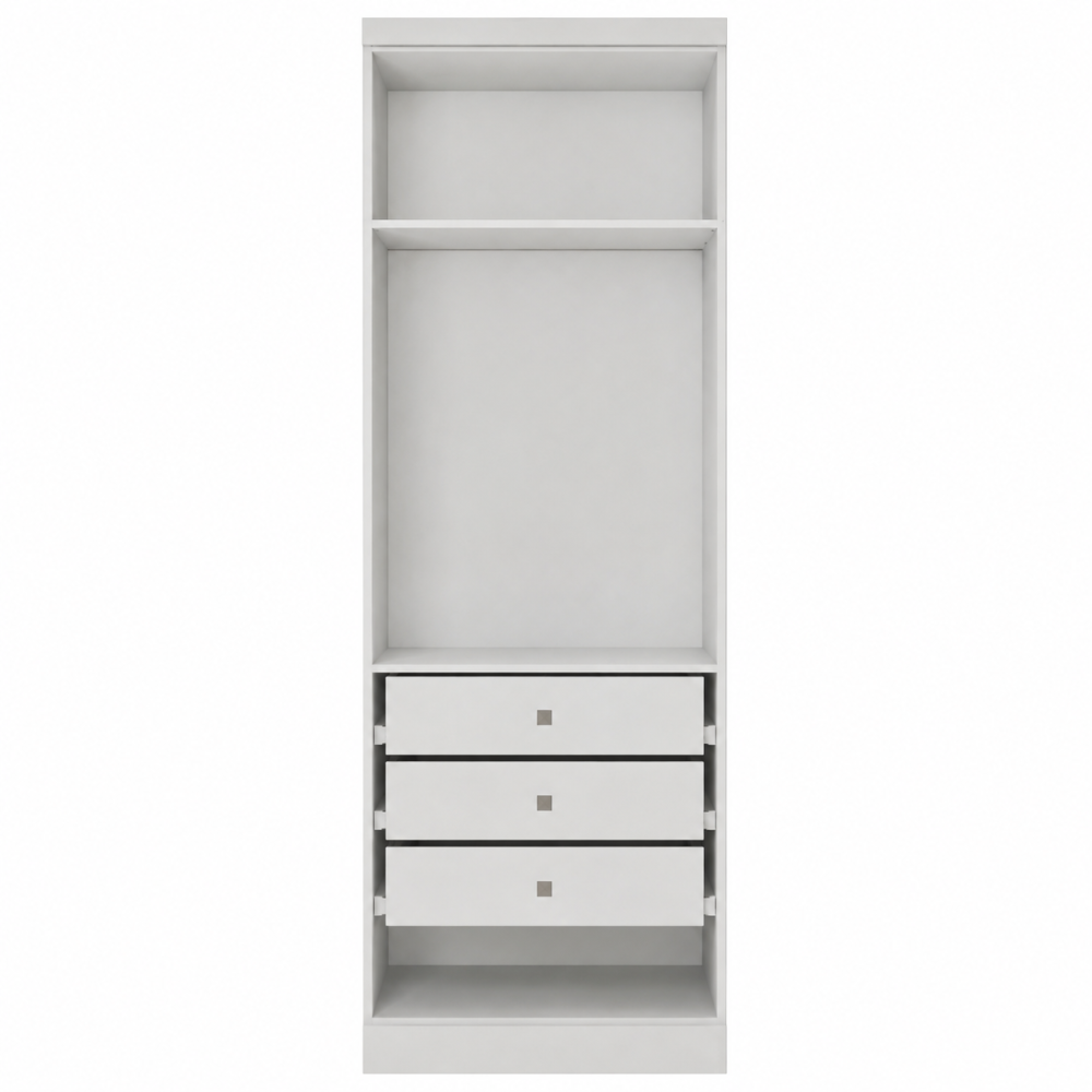 Guarda Roupa Rizon Módulo 2 Portas 3 Gavetas Novo Horizonte - Branco