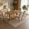 Mesa de Jantar Rubi 160x90cm S/ Vidro - Cinamomo + 6 Cadeiras Amsterdã Linho - Bege