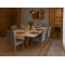 Mesa de Jantar Rubi 160x90cm Com Tampo de Vidro - Cinamomo/Off White + 6 Cadeiras Julia - Linho Cinza
