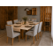 Mesa de Jantar Rubi 160x90cm Com Tampo de Vidro - Cinamomo/Off White + 6 Cadeiras Julia - Veludo Prata