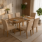 Mesa de Jantar Rubi 160x90cm S/ Vidro - Cinamomo + 6 Cadeiras Amsterdã Veludo - Capuccino