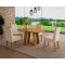 Mesa de Jantar Rubi 120x80cm S/ Vidro - Cinamomo + 4 Cadeiras Julia - Linho Bege