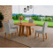 Mesa de Jantar Rubi 120x80cm S/ Vidro - Cinamomo + 4 Cadeiras Julia - Linho Cinza