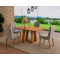 Mesa de Jantar Rubi 120x80cm S/ Vidro - Cinamomo + 4 Cadeiras Julia - Veludo Prata