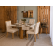 Mesa de Jantar Rubi 120x80cm Com Tampo de Vidro - Cinamomo/Off White + 4 Cadeiras Julia - Veludo Bege