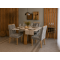 Mesa de Jantar Rubi 120x80cm Com Tampo de Vidro - Cinamomo/Off White + 4 Cadeiras Julia - Veludo Prata