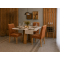 Mesa de Jantar Rubi 120x80cm Com Tampo de Vidro - Cinamomo/Off White + 4 Cadeiras Julia - Veludo Terracota