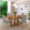 Mesa de Jantar Rubi 160x90cm S/ Vidro - Cinamomo + 4 Cadeiras Julia - Veludo Cinza