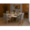 Mesa de Jantar Rubi 160x90cm Com Tampo de Vidro - Cinamomo/Off White + 4 Cadeiras Julia - Veludo Prata