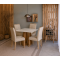 Mesa de Jantar Rubi 90x90cm Com Tampo de Vidro - Cinamomo + 4 Cadeiras Julia - Veludo Bege