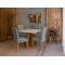 Mesa de Jantar Rubi 90x90cm Com Tampo de Vidro - Cinamomo + 4 Cadeiras Julia - Veludo Cinza
