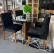 Mesa de Jantar Lívia 120x90 com Tampo Preto c/ Canto Copo Boleado e 4 Cadeiras Dafne Preto - Rufato