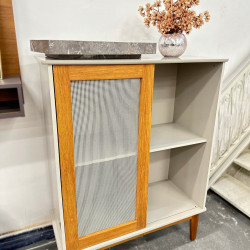 Aparador Denver c/ 1 Porta de Correr - Off White/Nature