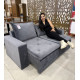 Sofá Retrátil Dubai 184 cm - Liso cinza 