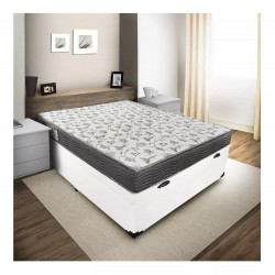 Base Box Casal Baú – 138 cm – Branca - Rufato - 2237 + Colchão Casal Ortobom D33 Iso 100 – 1,88x138x18 – Cinza
