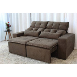 Sofá Retrátil e Reclinável 3 Lugares Beatriz – Marrom Sofá Retrátil e Reclinável 3 Lugares Beatriz – Marrom