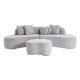 Sofá Orgânico 910 2x2 Lugares + Assento decorativo 910 - Linho Firenze