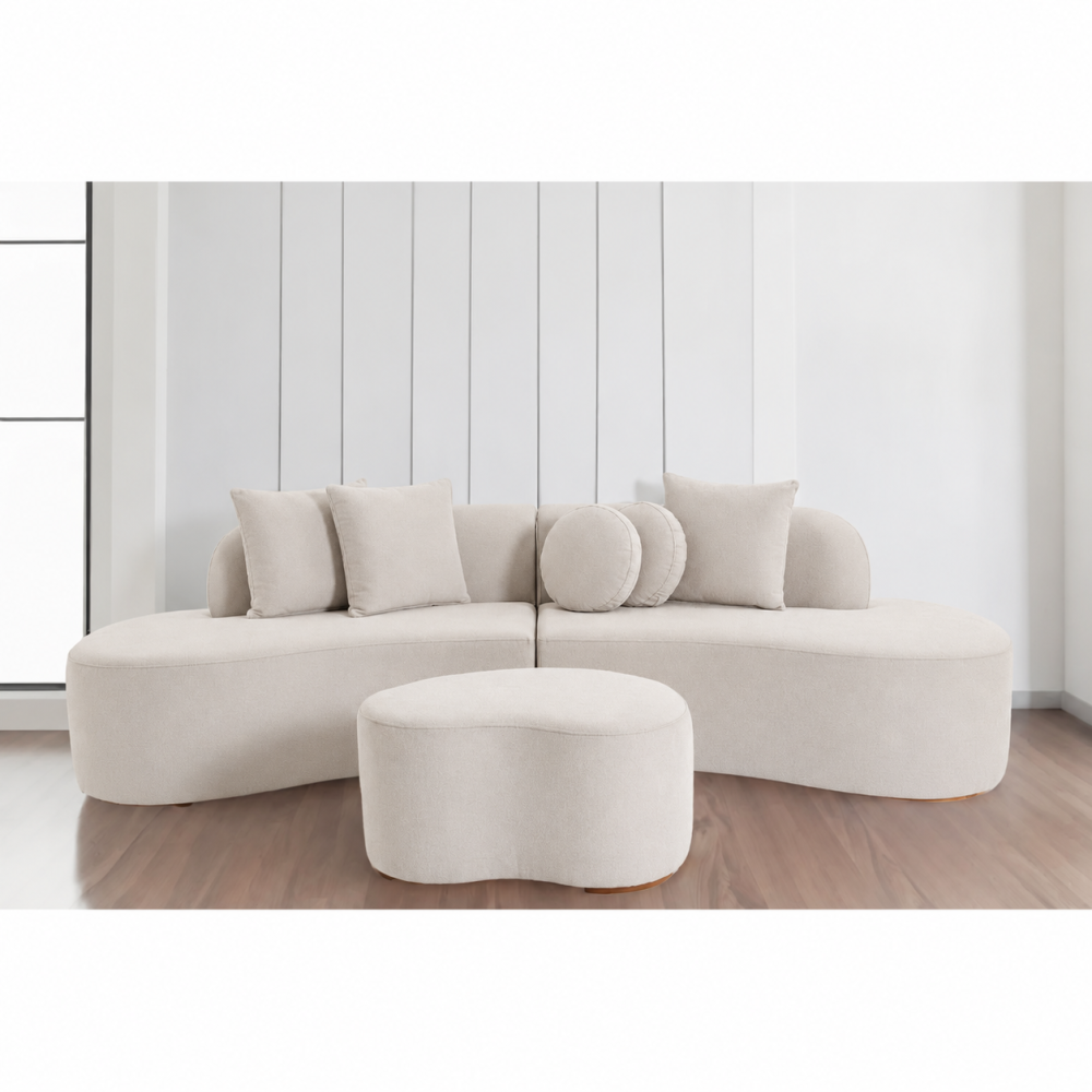 Sofá Orgânico 910 2x2 Lugares + Assento decorativo 910 - Linho Milano