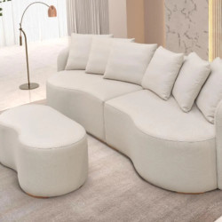Sofá Orgânico 910 2x2 Lugares + Assento decorativo 910 - Linho Milano