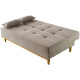Sofá Cama 3 Lugares Dallas - Veludo Bege