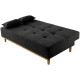 Sofá Cama 3 Lugares Dallas - Veludo Preto