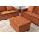 Conjunto de Sofá França 2 e 3 Lugares com Puff – Tecido Veludo – Terracota