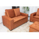 Conjunto de Sofá França 2 e 3 Lugares com Puff – Tecido Veludo – Terracota