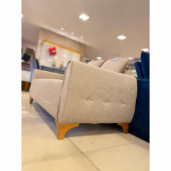 Sofá Living Italia 3 lugares Linho - Bege 601