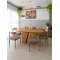 Mesa de Jantar Yasmin 180x100 - Cinamomo + 6 Cadeiras Maragogi - Linho Cinza