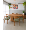 Mesa de Jantar Yasmin 180x100 - Cinamomo + 6 Cadeiras Maragogi - Linho Verde